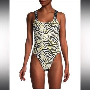 New Women's Kendall + Kylie Logo Band One-piece Swimsuit Size S